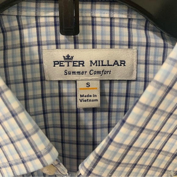 Peter Millar Mens Summer Comfort Plaid Checked Button Down Long Sleeve Shirt S - Picture 6 of 11